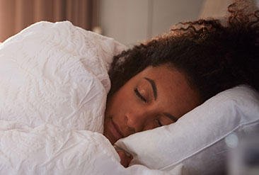 Closeup of lady asleep