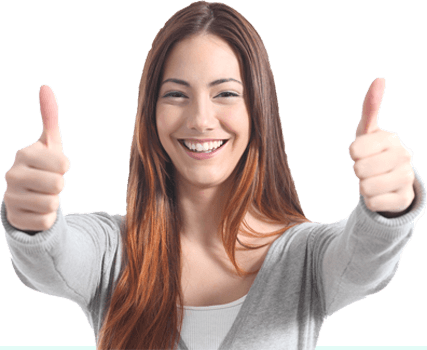 Lady giving thumbs up
